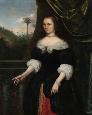 Portrait of Dina Lems, Wife of Jan Valckenburgh by Daniel Vertangen Oil Painting