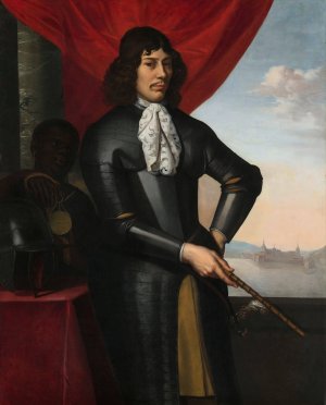 Portrait of Jan Valckenburgh and an Enslaved Servant by Daniel Vertangen Oil Painting