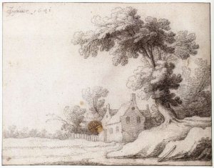 Landscape with a Tall Tree on the Right