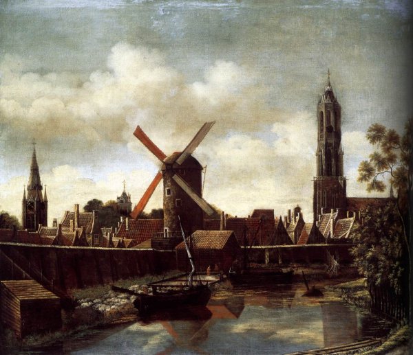 Main Product Photo of The Harbour of Delft Painting by Daniel Vosmaer