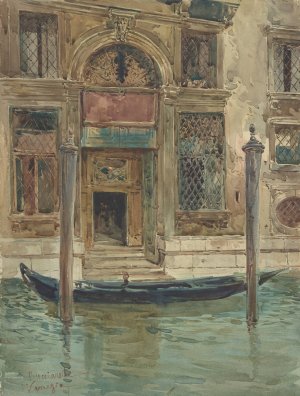 Portal Of A Venetian Palace by Daniele Bucciarelli Oil Painting