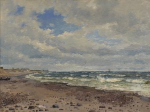 A Beach with Dunes. The West Coast of Jutland by Dankvart Dreyer Oil Painting