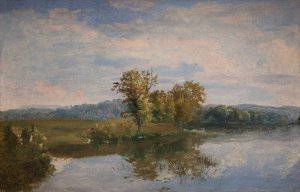 A View of Lake Vejl near Silkeborg, Jutland by Dankvart Dreyer Oil Painting