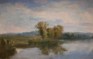 A View of Lake Vejl near Silkeborg, Jutland by Dankvart Dreyer Oil Painting