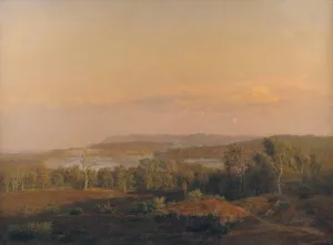 A View towards Himmelbjerget, Jutland. Evening by Dankvart Dreyer Oil Painting