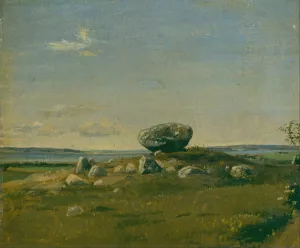 Barrow on the island of Brandso by Dankvart Dreyer Oil Painting