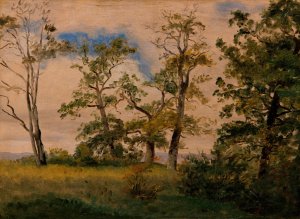 Landscape with free-standing trees by Dankvart Dreyer Oil Painting