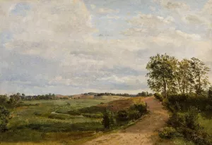 Road across the hills. Study by Dankvart Dreyer Oil Painting