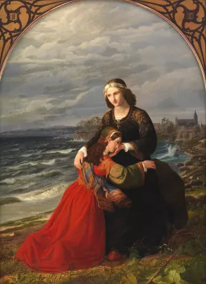 The Abandoned Daughters of the Lord High Constable, Stig Andersen Hvide by Dankvart Dreyer Oil Painting