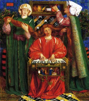 A Christmas Carol painting by Dante Gabriel Rossetti