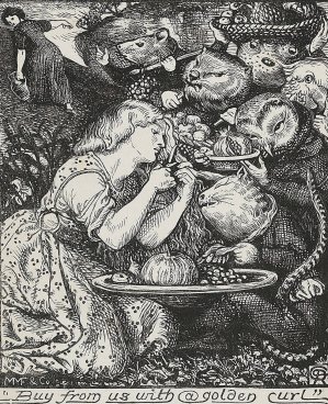 Buy from us with a golden curl by Dante Gabriel Rossetti Oil Painting