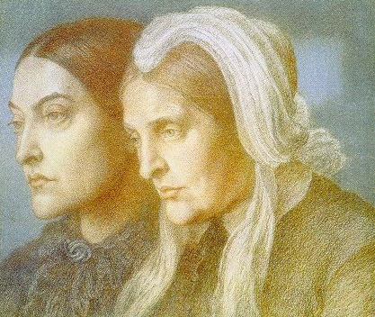 Main Product Photo of Christina and Frances Rossetti Painting by Dante Gabriel Rossetti