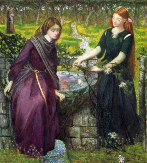 Dante's Vision of Rachel and Leah by Dante Gabriel Rossetti - Oil Painting Reproduction