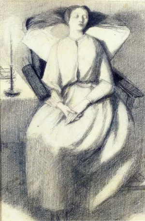 Elizabeth Siddal Seated in a Chair Oil painting by Dante Gabriel Rossetti