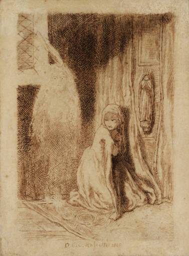 Main Product Photo of Faust: Margaret in the Church Painting by Dante Gabriel Rossetti