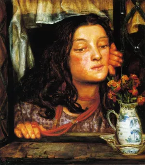 Girl at Lattice Oil painting by Dante Gabriel Rossetti