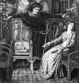 Hamlet and Ophelia by Dante Gabriel Rossetti Oil Painting