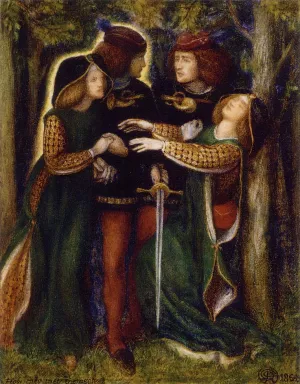 How They Met Themselves by Dante Gabriel Rossetti Oil Painting