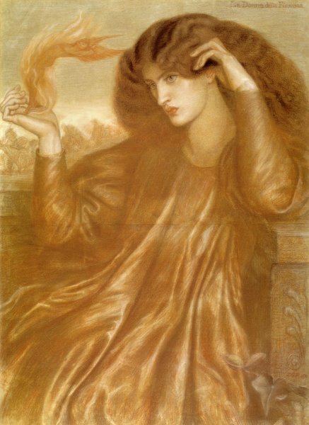 Main Product Photo of La Donna della Fiama Painting by Dante Gabriel Rossetti