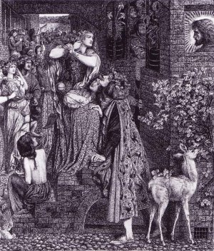 Mary Magdalene at the Door of Simon the Pharisee Oil painting by Dante Gabriel Rossetti