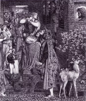 Mary Magdalene at the Door of Simon the Pharisee Oil painting by Dante Gabriel Rossetti