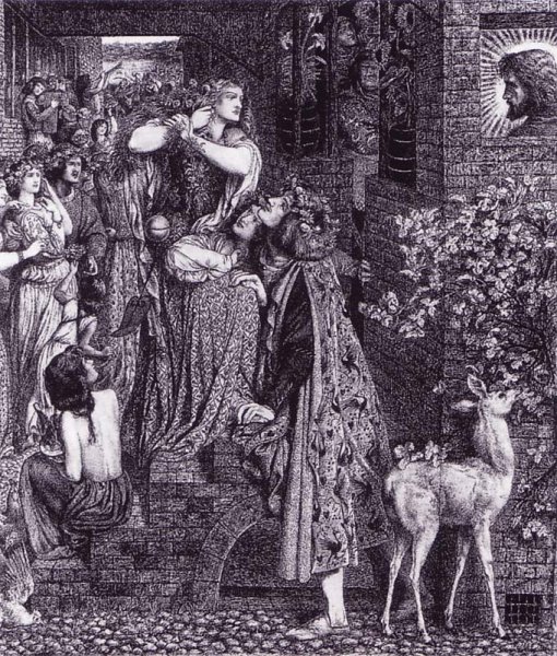 Mary Magdalene at the Door of Simon the Pharisee by Dante Gabriel Rossetti - Hand-Painted Oil Painting Reproduction