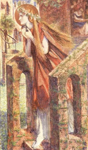 Mary Magdalene Leaving the House of Feasting by Dante Gabriel Rossetti Oil Painting
