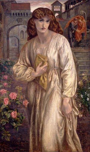 Salutation of Beatrice by Dante Gabriel Rossetti Oil Painting