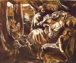 Study for the Death of Lady Macbeth by Dante Gabriel Rossetti Oil Painting