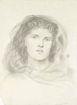 The Beloved - Study also known as The Bride Study by Dante Gabriel Rossetti Oil Painting