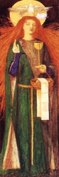 The Damsel of the Sanct Grael II by Dante Gabriel Rossetti Oil Painting