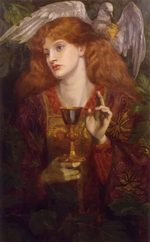 The Damsel of the Sanct Grael by Dante Gabriel Rossetti - Oil Painting Reproduction