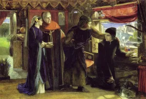 The First Anniversary of the Death of Beatrice: Dante Drawing the Angel by Dante Gabriel Rossetti Oil Painting