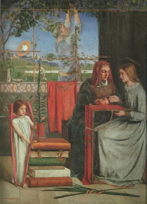 The Girlhood of Mary Virgin Oil painting by Dante Gabriel Rossetti
