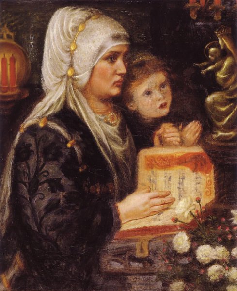 Main Product Photo of The Two Mothers Painting by Dante Gabriel Rossetti