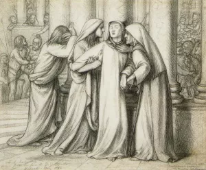 The Virgin Mary Being Comforted by Dante Gabriel Rossetti Oil Painting