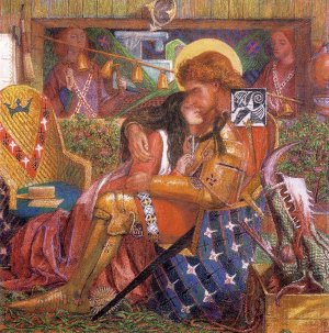 Wedding of St George and Princess Sabra by Dante Gabriel Rossetti Oil Painting