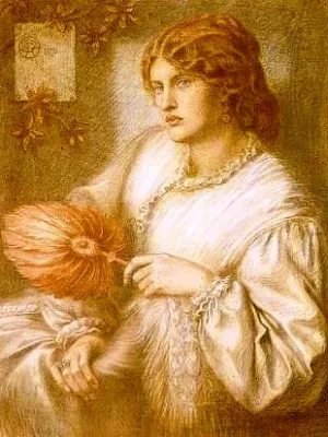 Woman with a Fan by Dante Gabriel Rossetti Oil Painting