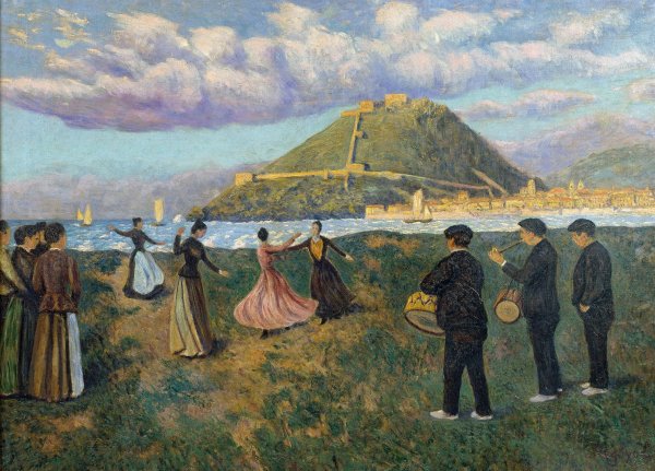 Basque Celebration  by Dario De Regoyos - Hand-Painted Oil Painting Reproduction