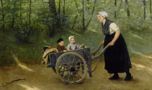 A Joyful Ride by David Adolf Constant Artz Oil Painting
