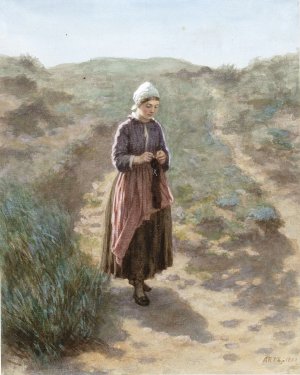 In de duinen te Zandvoort by David Adolph Constant Artz Oil Painting