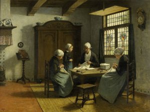 In the Orphanage at Katwijk-Binnen by David Adolph Constant Artz Oil Painting