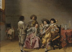 Musical Entertainment by David Bailly Oil Painting