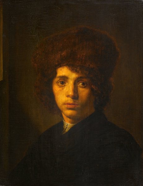 Main Product Photo of Young Man with a Fur Hat  Painting by David Bailly