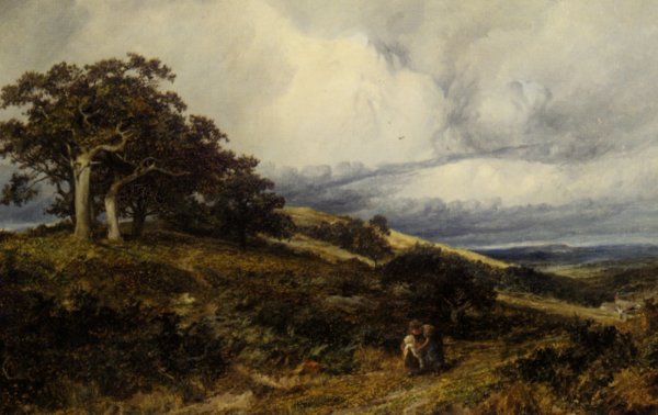 A Windy Day by David Bates - Hand-Painted Oil Painting Reproduction