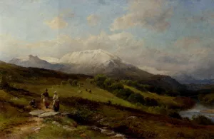 Snow on Ben Nevis by David Bates - Oil Painting Reproduction