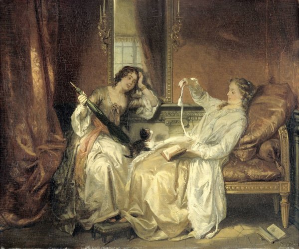 The Conversation  by David Bles - Hand-Painted Oil Painting Reproduction