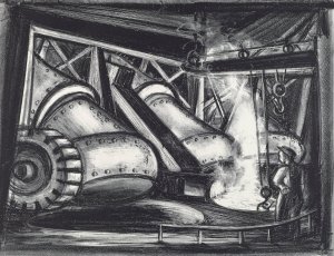 Copper Smelters by David Burke Oil Painting