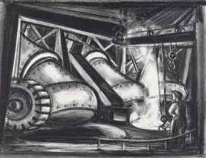 Copper Smelters by David Burke Oil Painting
