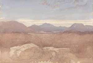 A Mountainous View, North Wales by David Cox Oil Painting